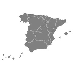 Spain map symbol shape, travel web flat concept icon vector illustration