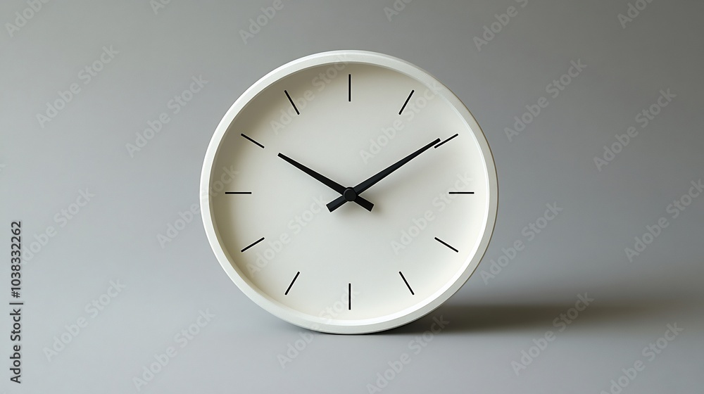 Aufkleber sleek minimalistic clock with elegant black hands and a smooth white face showcasing its simplicity 