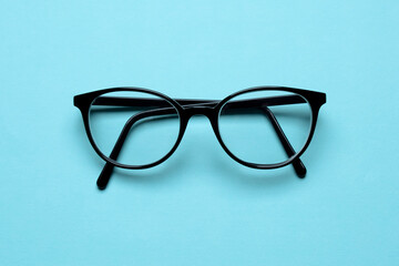 Spectacles blue background