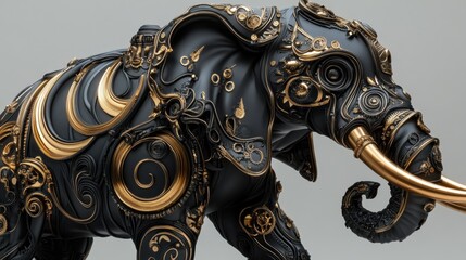 Fototapeta premium Elegant Mechanical Elephant with Glowing Details