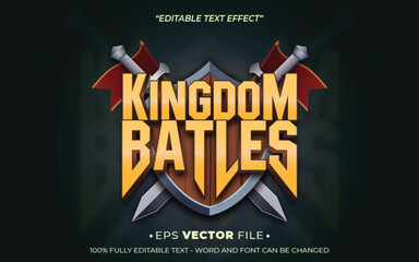 kingdom batles text effect editable vector 3d for game 