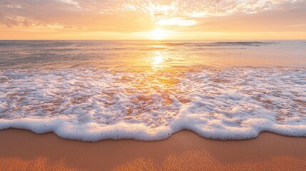 Serene Sunrise Over Calm Ocean Waves