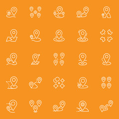 Location icon set vector graphics 