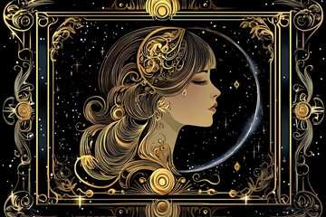 The zodiac sign Scorpio as a beautiful Art Deco woman
