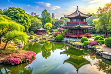 Naklejka premium Shanghai Chenshan botanical garden, isolated on natural background