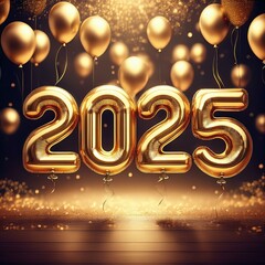 golden balloons new year 2025 ver 2