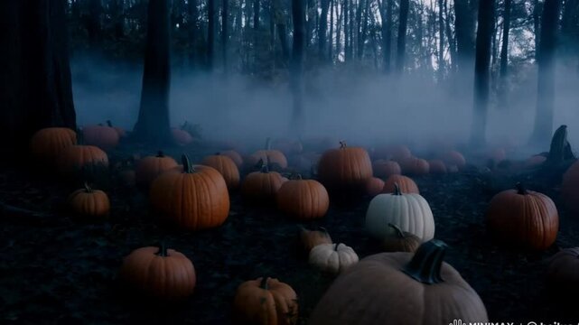 halloween pumpkins in the forest