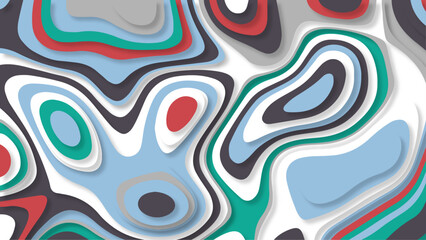 Multi-layer colorful realistic papercut background vector. Pastel colorful 3d geometric elements abstract background papercut style.