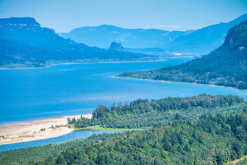 Aerial view of Columbia River Gorge, Oregon - USA