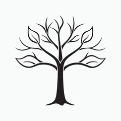 Obraz premium Elegant Tree Silhouette Vector Illustration for Nature, Decor, and Art Designs