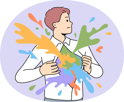 Businesswoman open shirt free creative business idea and projects. Concept of creativity in business and office. - Powered by Adobe