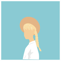 Braided hair girl illustration