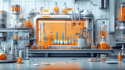 Professional Stock Illustration Crypto Derivatives Market Structure in Orange Blue  Gray