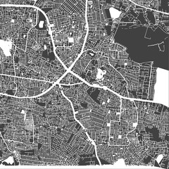 Obraz premium Dutone minimal vector map of LB Nagar, Hyderabad, Telangana, India....