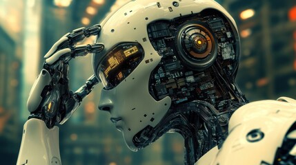 Fototapeta premium Robotic Hand Removing Faceplate with Careful Precision