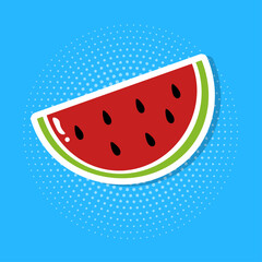watermelon pop art vector sticker 