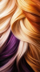 Naklejka premium Diverse Hair Color Palette on White Background