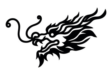Black Dragon, symbol Chinese New Year, isolated on white, vector