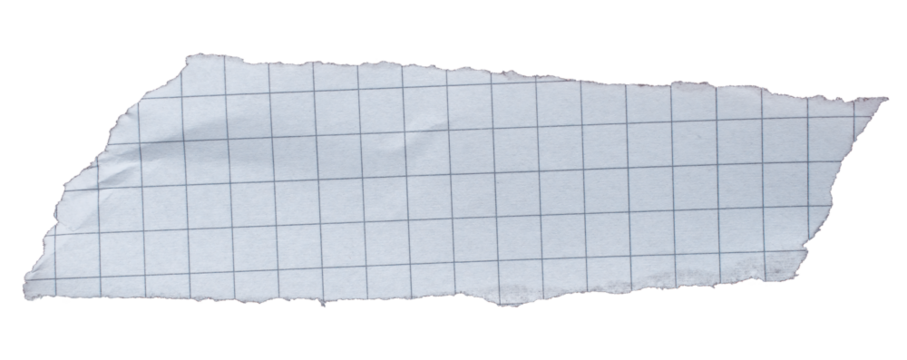 Ripped checkered paper torn edges with transparent background png paper tear