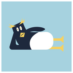 Cute Penguin Standing Cartoon Vector Icon Illustration Animal Nature Icon Isolated Flat Vector