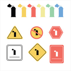 Warning attention design concept. Spray paint