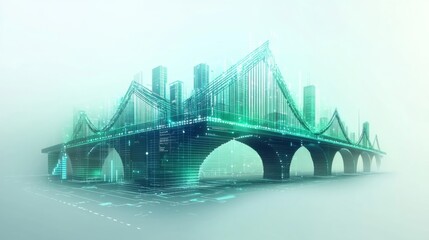 Obraz premium Finance Inclusion Tech Layers with Green Blue Gray Colors