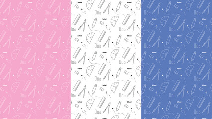 Modern back to school pattern collection