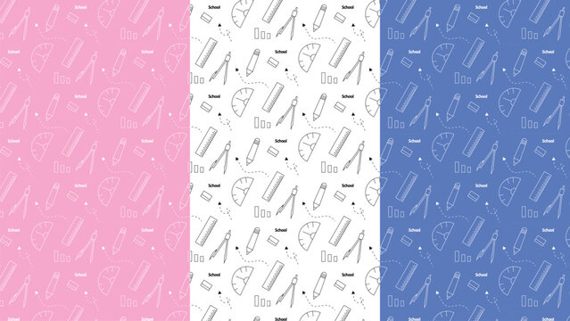 Modern back to school pattern collection