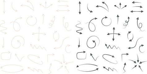 Set of Curved arrow set black and brown EPS10