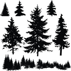 Fototapeta premium set of trees vector, Set of Christmas tree EPS10 