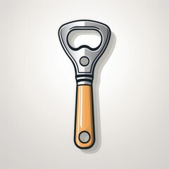 Fototapeta premium Wooden Handle Bottle Opener Vector Icon. Hand Drawn Illustration for Kitchen Tools, Beverage Accessories, or Barware Concepts. Ideal for Product Design, Infographics, or Instructional Use