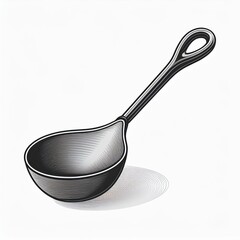 Intricately Hand Drawn Vintage Style Ladle Vector Icon. Perfect for Culinary Branding, Recipe Books, Restaurant Logos, Kitchenware Packaging, or Food-Themed Graphic Design Projects