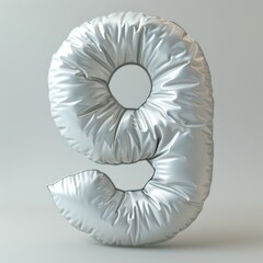 Shiny Plush Number Nine Sculpture