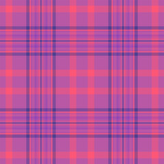 Arabic tartan check background, eps fabric pattern plaid. Back to school seamless textile vector texture in pink and purple colors.