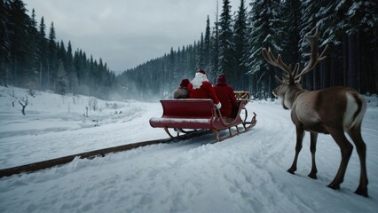 The sleigh is filled with toys for all the good kids