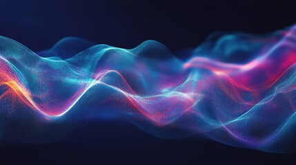 Abstract Blue and Pink Neon Wave Background.