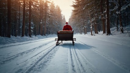 A joyful Santa brings gifts for all kids