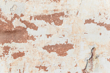 A fragment of a wall with red tints and yellow tint in the style of the 90s. Severe scratches and surface damage.