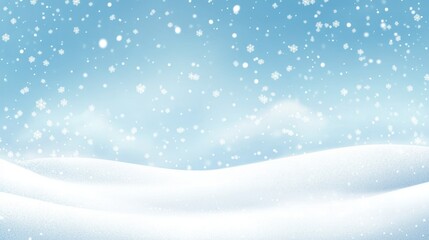 Snowy Landscape with Falling Snowflakes, Winter Background, Christmas, New Year, Holiday, Decoration,  Winter Wonderland,  Frozen,  Snow Covered,  Abstract,  Illustration