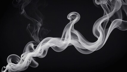 Elegant White  Smoke on Dark Background Copy Space