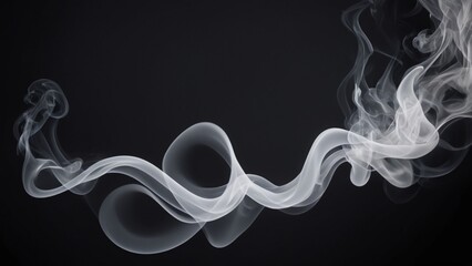 Elegant White  Smoke on Dark Background Copy Space