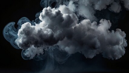 Elegant White  Smoke on Dark Background Copy Space
