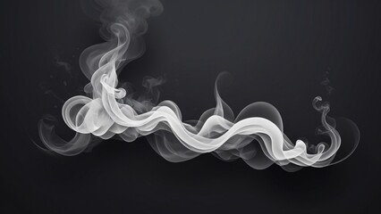 Elegant White  Smoke on Dark Background Copy Space