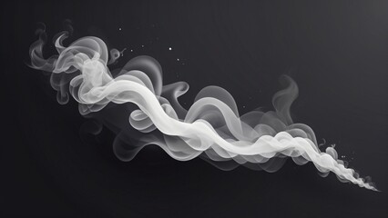 Elegant White  Smoke on Dark Background Copy Space