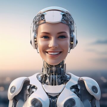ein hochfuturistischer Roboter mit sichtbaren funktionsteilen