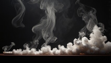 Elegant White  Smoke on Dark Background Copy Space