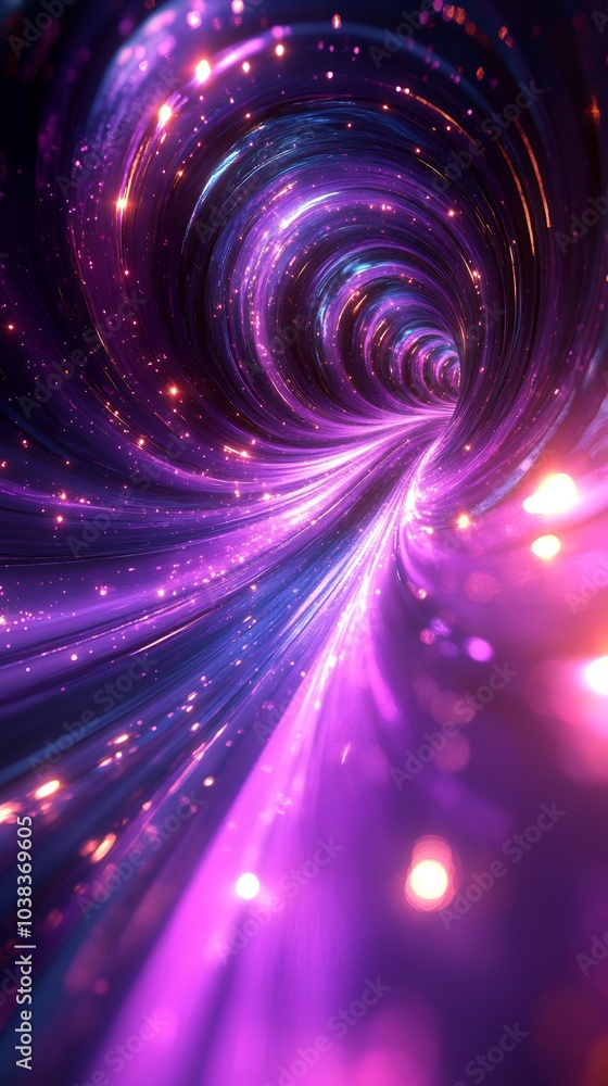 Poster vibrant dynamic business background in deep purple tones interspersed with luminous lines and shapes
