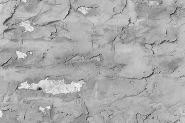 Grey concrete wall with natural defects. Fragment of the cement surface with natural texture. Universal background for conceptual advertising. Textured background for integration into the design.