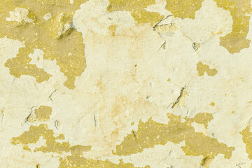 Grunge yellow concrete background. Textured plaster wall. Color of the year 2025 concept. Top view,...