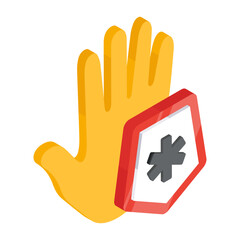 Obraz premium A modern design icon of secure hand